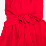 Dress the Population Red Rouge Stevie V Neck Wide Leg Belt Jumpsuit Size Medium Photo 9