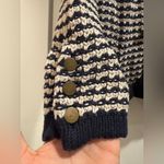 Loft  Navy and Cream Striped Cardigan‎ Size M Photo 4
