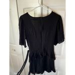 Topshop  Women's Black Wrap Mini Dress with Ruffle Detail Size L Photo 3