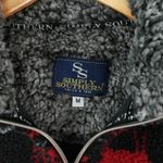 Simply Southern  Sherpa Fleece Womens M Faux Fur Fair Isle Quarter Zip Pullover Photo 4