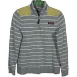 Vineyard Vines  Striped Quarter Zip Pullover Sweater Gray Cotton Preppy Small Photo 0