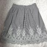 Ny Collection Black White Striped Skirt w/ Embroidered Hem | Size 6 Photo 8