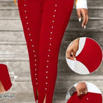🆓🆓🆓FREE w/ PURCHASE 🆓🆓🆓Pearl Embellished Red Dress Pants Size XL Photo 0