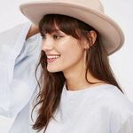 Free People New!  Clean slate blush pink felt hat fedora womens OS Photo 0