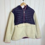 Ivory Ella  Purple Ivory Sherpa hooded pullover L Purple and Cream 741 Photo 1