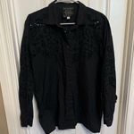 Johnny Was  Jade Eyelet Button Up Top Black Photo 0