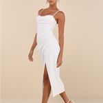 Lulus NWT  Always Turning Heads White Bustier Tulip Midi Dress Size Medium Photo 3