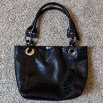 Nine West Elegant Black Crocodile-Embossed Shoulder Bag Photo 1