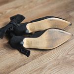 Ganni  Tie Back Kitten Heels‎ Black Suede Size 6 (36) Photo 6