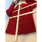 Old Navy  Women XL Red Wool Blend Double-Breasted Peacoat Collared Pocket Formal Photo 8