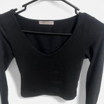 Sincerely Jules xs/s plain black long sleeve crop top Photo 0