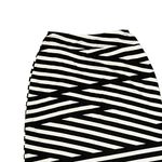 Anthropologie  Skirt Size XS Black White Striped Stretch Blend Womens Lined 23X33 Photo 5