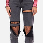 Adika  Black Distressed Jeans Women’s Large Photo 0