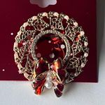 Happy HolidaysWreath Holiday Brooch Pin Photo 2