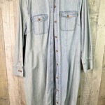 J. Peterman Size 20 Denim Button Front 3/4 Sleeve Dress w/Chest & Hand Pockets Blue Photo 0