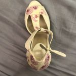 Cole Haan  8.5 t strap Cream and Pink wedge Heels rope Photo 3