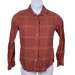 Carhartt Women’s Rugged Flex Orange Plaid Flannel Button Down Small Photo 1