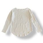 Lilla P Women’s White Waffle Knit Long Sleeve Top Kangaroo Pocket Size M Size M Photo 4