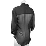 ASOS Black Sheer 3/4 Sleeve Lightweight V Neck Casual Wrap Blouse Top Size 2 Photo 1