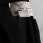 Pink Rose Gray Front with Black Chiffon Tuxedo Tail High-Low Blouse Size Medium Photo 6