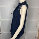 Laundry by Shelli Segal Los Angeles Top Sleeveless Crochet Blue Size Medium Photo 3