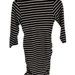 Oh! mamma Black & White Striped V Neck Maternity Nursing Dress Size Small Photo 6