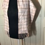 Weaver's Workshop Pale Pink Plaid Scarf Fringed Photo 3