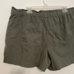 Loft ANN TAYLOR Olive Green High Rise Drawstring Cotton Pull On Paperbag Shorts Photo 9