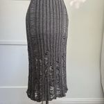 OAK + FORT Distressed Ribbed Knit Midi Dress Small S Charcoal Gray Sleeveless Photo 1