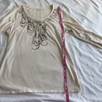 Coldwater Creek  Women’s White Long Sleeve Top Beaded Embellished Boho Indie Y2k Photo 4