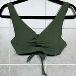 Shade & Shore  Bikini Womens 34B Green Textured Top Swimwear Wrap Style Tie‎ Back Photo 0