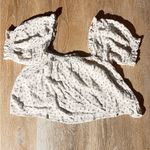 Billabong White Puff Sleeve Ruffled Blouse Photo 3