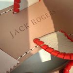 Jack Rogers Love Heart Anchor Pink Leather Slip-On Thong Sandals Pink Red 9.5 Photo 4