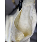 st. john's bay St. John’s Bay Linen Pants Trousers Butter Pale Yellow Drawstring Pockets Beach Photo 4