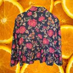 Briggs New York  Black with Red Floral Button Up‎ Shirt Size XL Photo 5