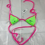 Mermaid LG Neon Green Pink String Triangle Bikini Photo 1