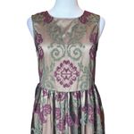 Sundance  Catalog Mesh Embroidered Dress Floral Black Purple Green Womens Size 4 Photo 5