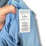 Lulus NWOT Amazing Presence Slate Blue Mesh Ruched Column Maxi Dress Small Photo 10