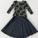 Morgan Taylor Vintage 1980s Morgan Taylor Evening 100% Silk Black Gold Beaded Sequins Dress 4 Photo 7