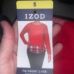 IZOD  red, black & white one-piece‎ layered look sweatshirt small NWT Photo 7