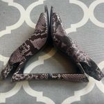 via spiga  made in Italy Y2K open toe snake print sling back chunky leather heel Photo 3