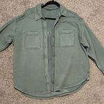 Aerie  Lumberjane Green fleece Button-Up Shirt Photo 0