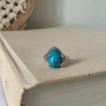 Boutique “Nebula” Southwestern Blue Turquoise Silver Ring 6.5 Cowgirl Maximalist Photo 0