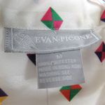 1980s Evan Picone Rainbow Vintage Satin Blouse with Pussybow Neck Tie Medium White Photo 3