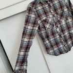 BP - . Plaid Button‎ Up Shirt Size S Top Blue Plaid Long Sleeve Women's Layer Photo 2