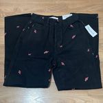 PacSun Nwt  Rose Embroidered Black High Waisted Straight Leg Jeans 23 Photo 2