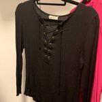 LA Hearts black tie up long sleeve top Photo 2