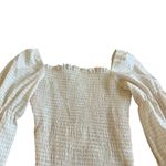 SNDYS Leona Midi Dress Apricot White Check Print Smocked Fun Size 2 Women's NWT Photo 3