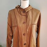 Vera Pelle Vintage Sasha Reversible Lightweight Soft Leather Hooded Jacket S Photo 3