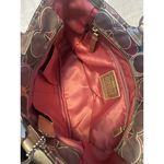 Coach Signature Scarf Sateen Gold Trim Satin Handbag Tote F19464 Photo 2